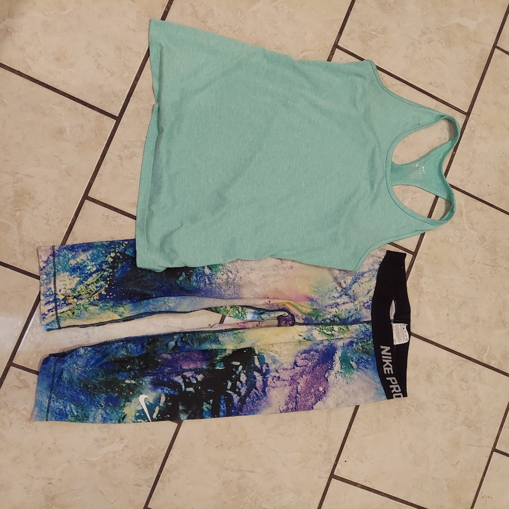 Nike capris ( small) tank ( medium)